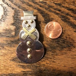 Sterling silver snowman pendant